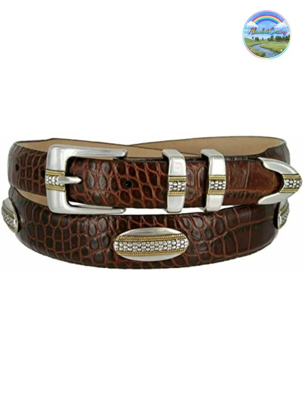 Genuine Leather Designer Dress Belt 30mm Taper 25mm Conchos